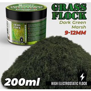 Static Grass Flock 9-12mm - DARK GREEN MARSH - 200 ml