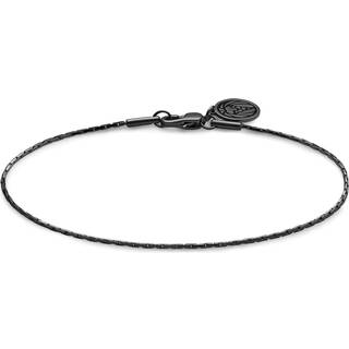 Essentials | 1 mm Gunmetal Sort Rektangulært Box Chain Armbånd