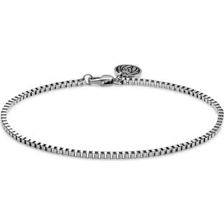 Essentials | 2 mm Sølvfarvet Firkantet Box Chain Armbånd