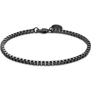 Essentials | 3 mm Gunmetal Sort Firkantet Box Chain Armbånd