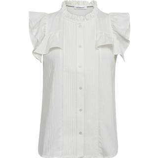Co'couture Suedacc Pintuck Top Bluse 35483 4000-White (SMALL)