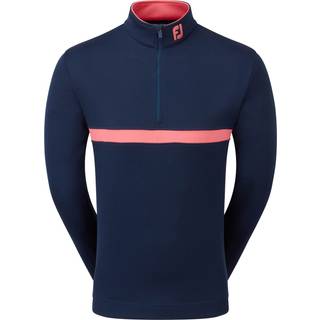 FootJoy Inset Stripe Chill-Out Herre Pullover - Navy/Coral Red - Str. S