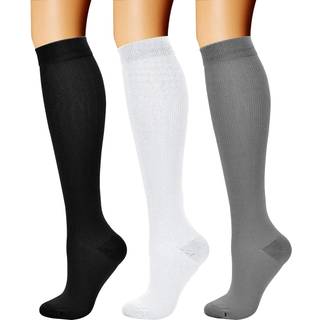 Charmking komprimeringssokker til kvinder og m?nd cirkulation (3 par) 15-20 mmHg er bedste atletisk til at k?re flyvest?ttecykling gravid - boost
