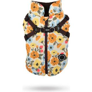 Hvalpe alyssa vinterhundfrakke med integreret sele ingen tr?k koldt vejr vandt?t varm fleece tilbage lynl?s til lille og mellemlang hundebrunt me