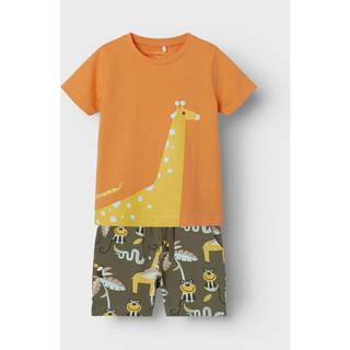 Name It Dusty Olive Giraf Shorts/t-shirt Sæt