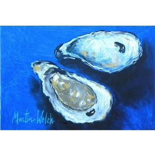 """" Caroline's Treasures MW1095PLMT Oysters Seafood Four Fabric Placemat Multicolor """"