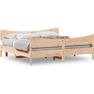 sengeramme uden madras 200x200 cm massivt fyrretræ
