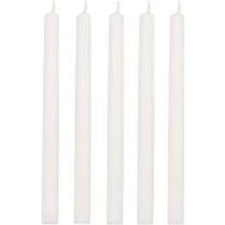 Hvide kertelys 18 cm højt 5-pak