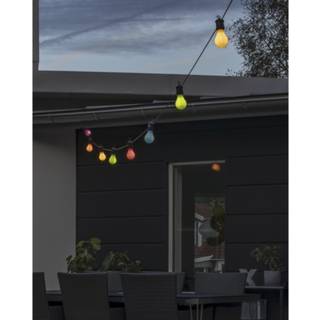 Konstsmide Lyssløjfe E27 med 10 farvede LED-lamper, dimmer 24V/IP44 4151-500