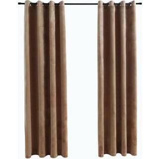 Vidaxl Blackout -gardiner med ringe 2 stk. Beige 54 """" x63 """" Velvet