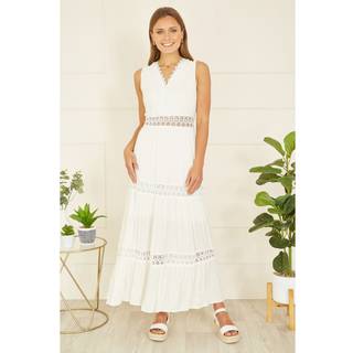 Yumi Yumi White Lace Trim Sun Dress