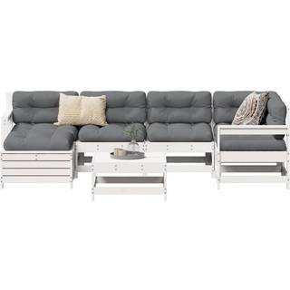 Sofasæt Til Haven 8 Dele Massivt Douglasgran - Hvid