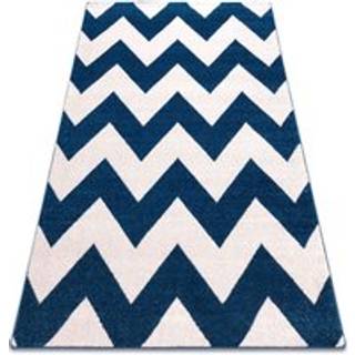 Tæppe SKETCH - FA66 blå/hvid - Zigzag 280x370 cm