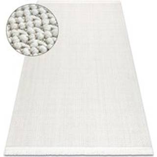 Tæppe NANO FH93A Enkelt farve, løkke, fladvævet hvid 180x270 cm