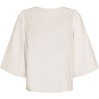 Lorraine Poplin Bluse, Ivory, 36
