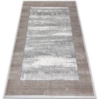 Tæppe NOBLE moderne 1512 67 Ramme, Græsk vintage vasket - Strukturelle, to niveauer af fleece fløde / beige 80x150 cm