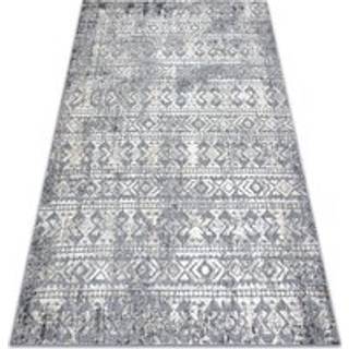 Tæppe Strukturelle SOLE D3732 aztec, diamanter - Fladt vævet, to niveauer af fleece grå / beige 140x190 cm
