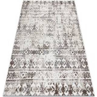 Tæppe Strukturelle SOLE D3732 aztec, diamanter - Fladt vævet, to niveauer af fleece beige 200x290 cm