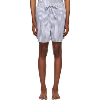 Tekla Poplin Pyjama Shorts Skagen Stripes