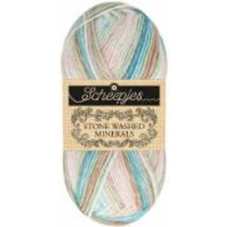 Scheepjes Stone Washed Minerals 901 Agate Aria Indhold: 78% bomuld, 22% akryl Vægt/længde: 50g = ca. 130 m Strikkepinde: 3.00-3.50 mm Strikkefasthed: 10 x 10 cm = 24 masker x 32 rækker Pleje: Maskinvask 40°C.