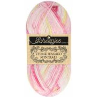 Scheepjes Stone Washed Minerals 908 Rhodo Radiance Indhold: 78% bomuld, 22% akryl Vægt/længde: 50g = ca. 130 m Strikkepinde: 3.00-3.50 mm Strikkefasthed: 10 x 10 cm = 24 masker x 32 rækker Pleje: Maskinvask 40°C.