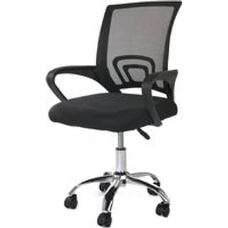 Kontorstol med mesh-ryg og justerbar højde, ergonomisk, sort