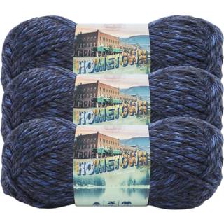 Lion Brand Yarn Hometown Yarn Super-Bulky garn til strikning af hækling og håndværk 3 pakke Milwaukee Midnat
