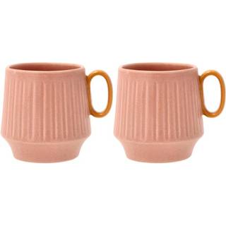 Styles Krus m/hank 2 stk. fra Villa Collection - Rosa/Amber farve - Stentøj