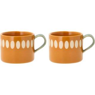 Styles Krus m/hank 2 stk. fra Villa Collection - Amber/Grøn farve - Stentøj