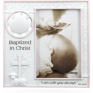 D?bt i Kristus lodrette 4x6 -billedramme - Matthew 28:20 Skrift (lyser?d)