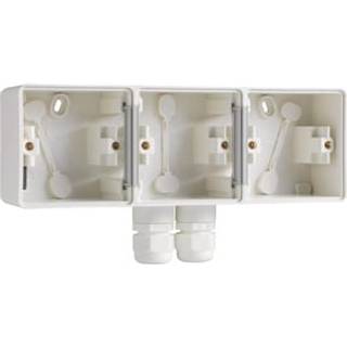 Niko Underlag 3-modul, 2x m20, ip55, hvid