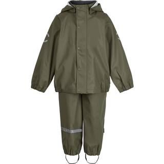Mikk-line Børne Regnsæt - Dusty Olive - 128