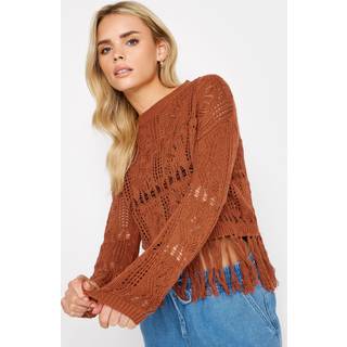 PixieGirl Petite Rust Orange Hæklet kvast TrøjeEU 38-40 Petite (UK 10-12 P)