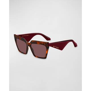 ETRO Kvinde ETRO 0001/S 086/U1 Solbriller Acetat Havana Rosa Firkantet Normal