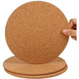 Boao 3 st 8 tum rund absorberande korkbanor Träkork växtunderlägg för hemdrycker soffbord mat träbord skrivbord