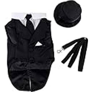 Midlee Dog Tuxedo Wedding Suit- Black Top Hat & Leash (4XL)