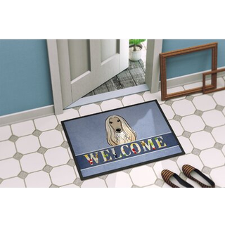 """" Caroline's Treasures BB1430JMAT Afghan Hound Velkommen indendørs eller udendørs mat 24 x 36 """" """" Multicolor """"