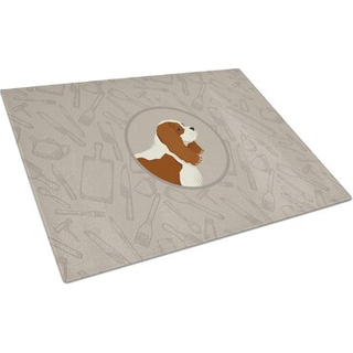 Caroline's Treasures CK2176LCB Cavalier Spaniel i køkkenglasskærebordet Stor dekorativt tempereret glasskæreskæring og serveringsplade i stor stø