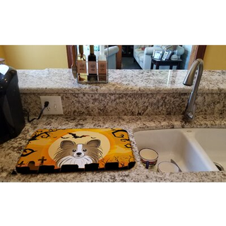 """" Caroline's Treasures Halloween Papillion Dish Drying Mat 14 """" """" X 21 """" """" """"