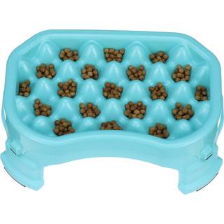 Neater Pet Brands - Neater hævet Slow Feeder Dog Bowl - Forhøjet og justerbar madhøjde - (2,5 kop akvamarin)