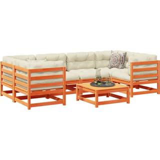 Sofasæt Til Haven 8 Dele Massivt Douglasgran - Gyldenbrun / med hynde