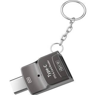 NÖRDIC 2 i 1 OTG USB3.1 A adapter til USB-C med kortlæser 2TB TF / Micro SD / Micro SDHC / Micro SDXC