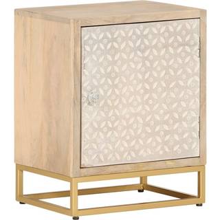 Tv-Bord Massivt Mangotræ Og Jern - Med 1 dør / 40 x 30 x 50 cm