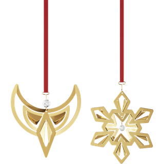 Georg Jensen Julepynt 2024 ophæng engel & snefnug forgyldt