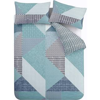 Catherine Lansfield Catherine Lansfield Teal Blue Larsson Geo Duvet Cover and Pillowcase Set
