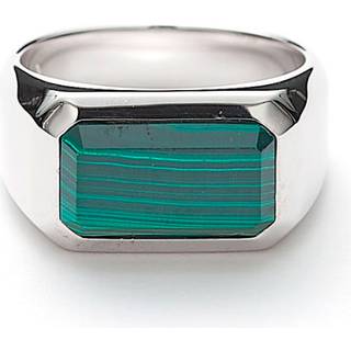 Alexander Lynggaard Hope Rectangle Signet ring i sølv med malakit - Str. 62