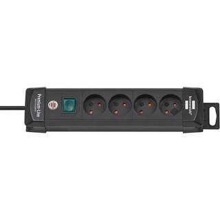 Brennenstuhl 4-way Extension Socket, 2m, Black