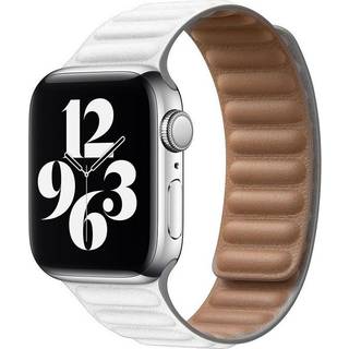 Lippa Apple Watch (42/44/SE/45/46/49mm) Magnetisk Læder Rem - Hvid