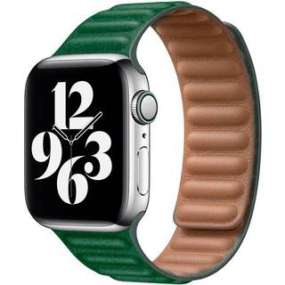 Lippa Apple Watch (42/44/SE/45/46/49mm) Magnetisk Læder Rem - Mørkegrøn