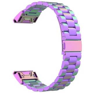 Rem i rustfrit stål til Garmin QuickFit 22mm / Garmin Fenix 7 / 7 Pro / 6 Urrem med tre perler - Guld